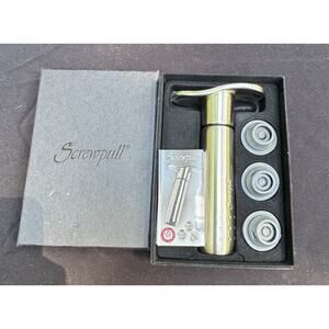 Screwpull Silver Wine Bottle Opener and accessories MIB! -A90